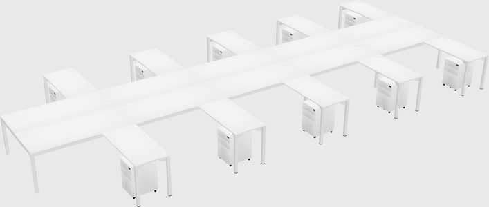 Shared l-shaped desk
