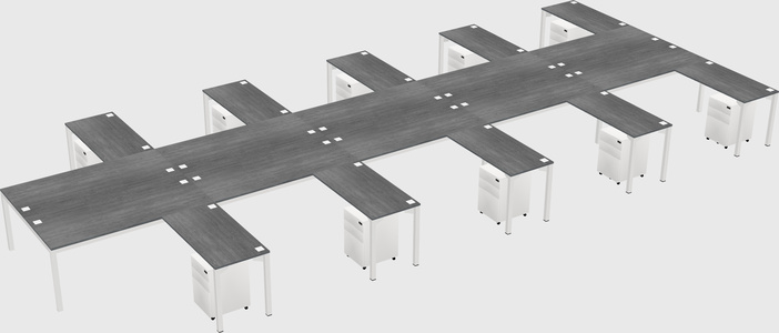 Shared l-shaped desk