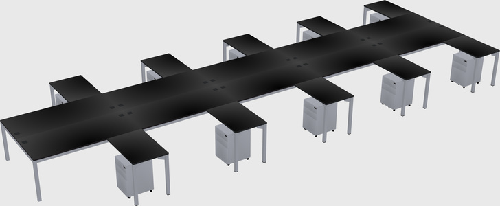 Shared l-shaped desk