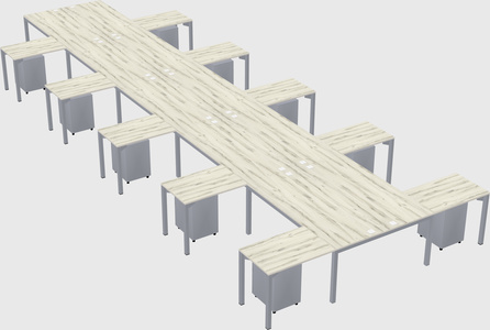 Shared l-shaped desk