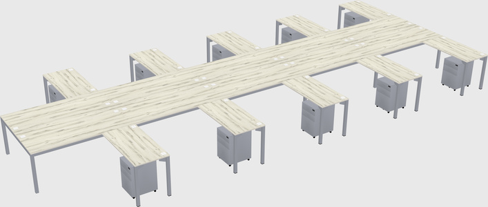 Shared l-shaped desk