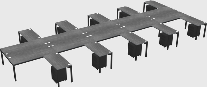 Shared l-shaped desk