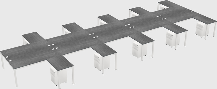 Shared l-shaped desk