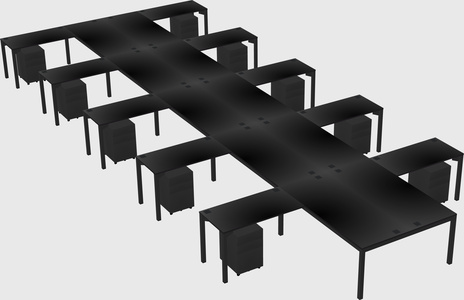 Shared l-shaped desk