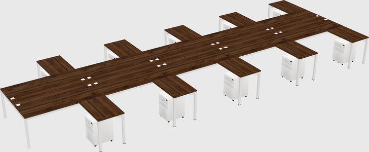 Shared l-shaped desk