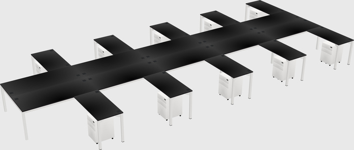 Shared l-shaped desk