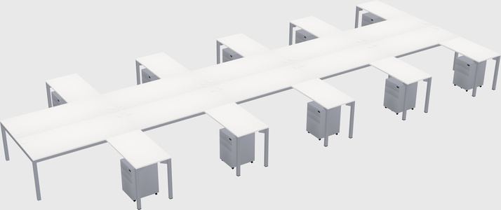 Shared l-shaped desk
