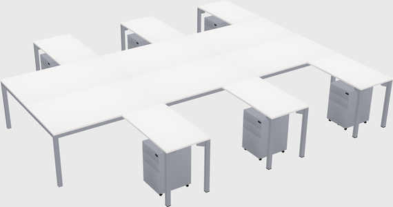 Shared l-shaped desk