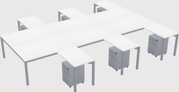 Shared l-shaped desk