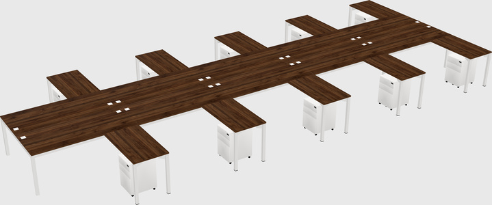 Shared l-shaped desk