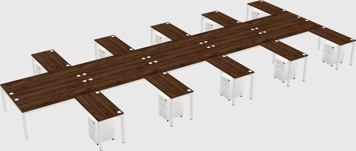Shared l-shaped desk