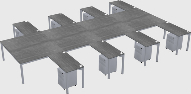 Shared l-shaped desk