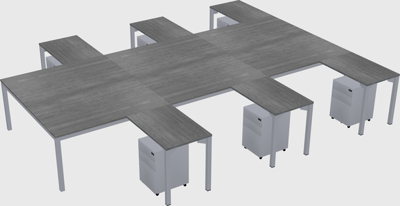 Shared l-shaped desk