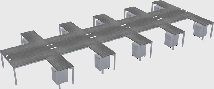 Shared l-shaped desk