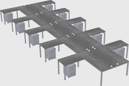 Shared l-shaped desk