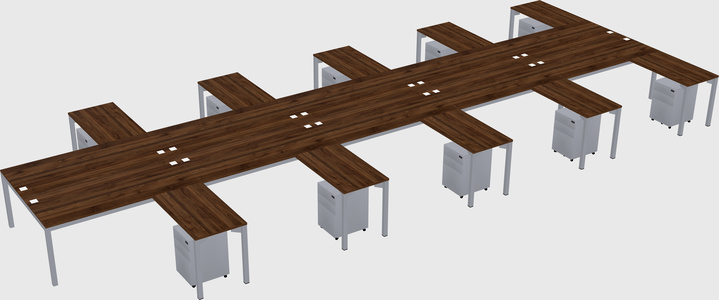 Shared l-shaped desk