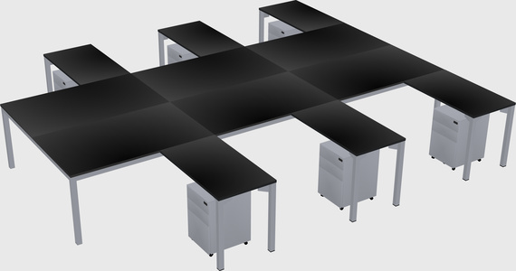 Shared l-shaped desk