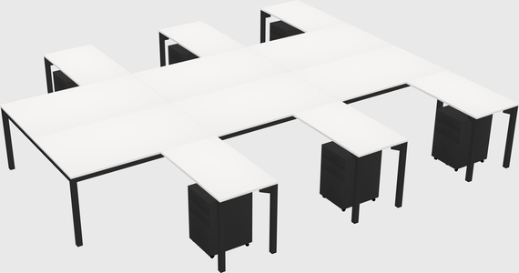 Shared l-shaped desk