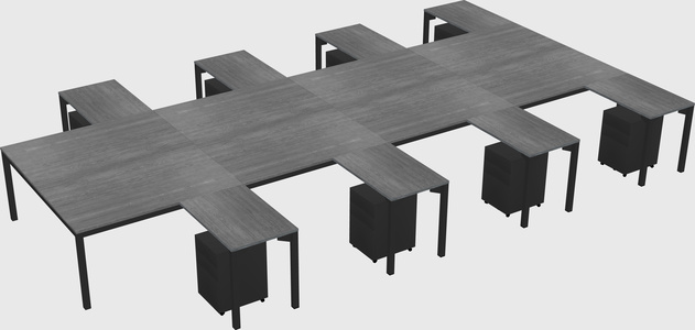 Shared l-shaped desk