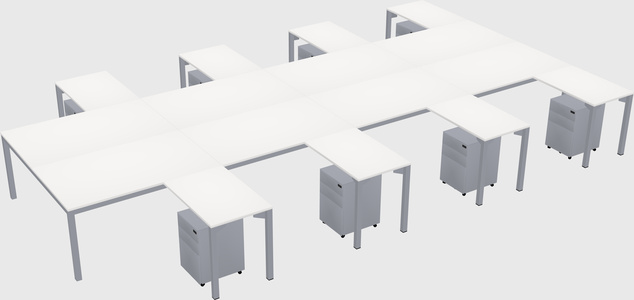 Shared l-shaped desk
