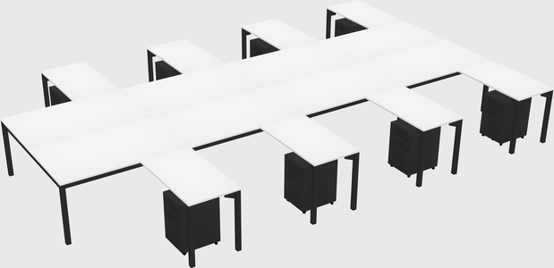 Shared l-shaped desk