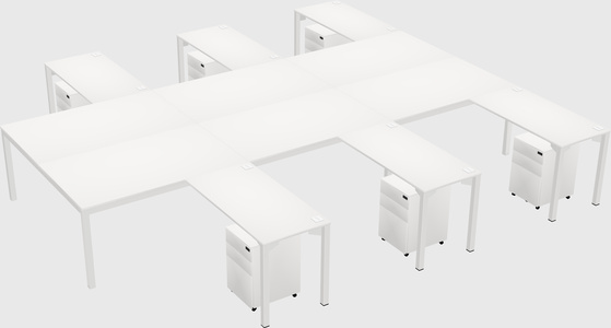 Shared l-shaped desk