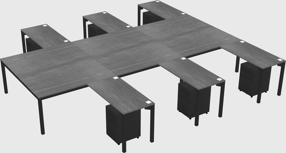 Shared l-shaped desk