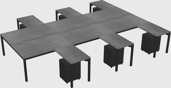 Shared l-shaped desk