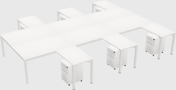 Shared l-shaped desk