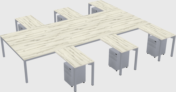 Shared l-shaped desk