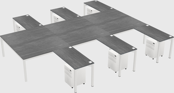 Shared l-shaped desk