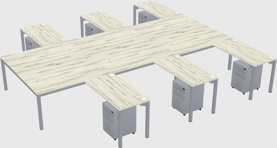 Shared l-shaped desk