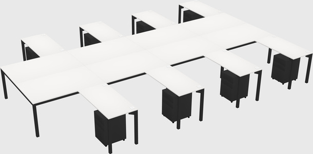 Shared l-shaped desk