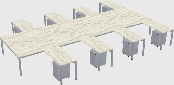 Shared l-shaped desk