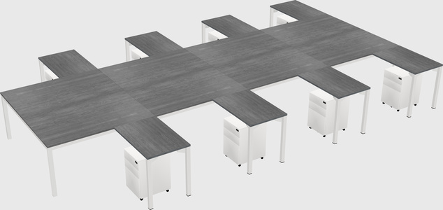 Shared l-shaped desk