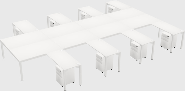 Shared l-shaped desk