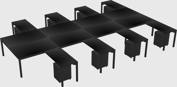 Shared l-shaped desk