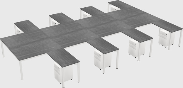Shared l-shaped desk