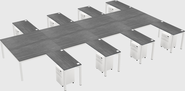 Shared l-shaped desk