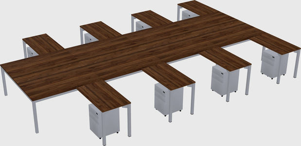 Shared l-shaped desk