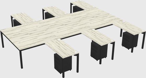 Shared l-shaped desk