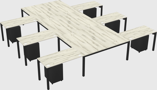 Shared l-shaped desk
