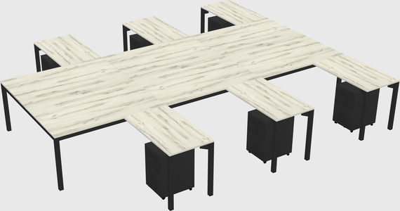 Shared l-shaped desk