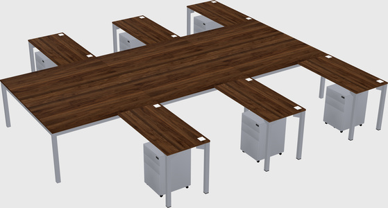 Shared l-shaped desk