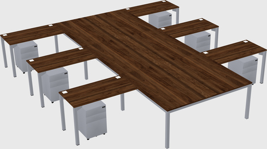Shared l-shaped desk