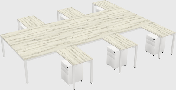 Shared l-shaped desk
