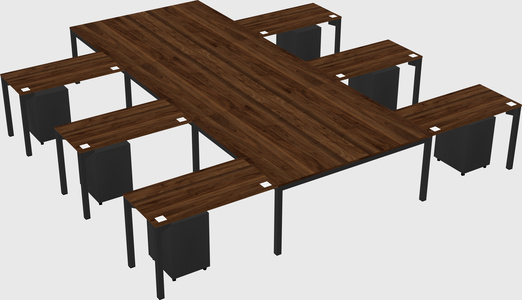 Shared l-shaped desk