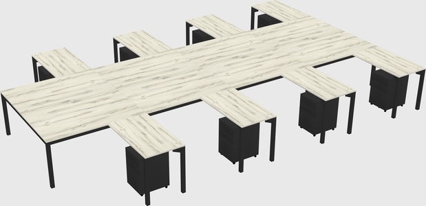 Shared l-shaped desk