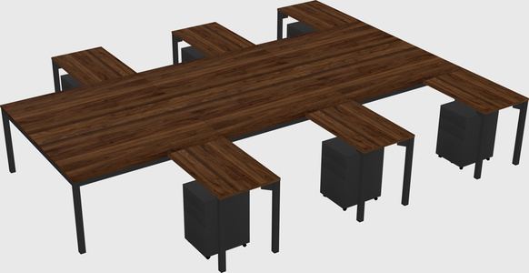 Shared l-shaped desk