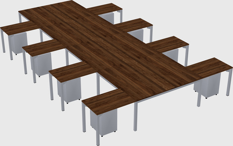 Shared l-shaped desk